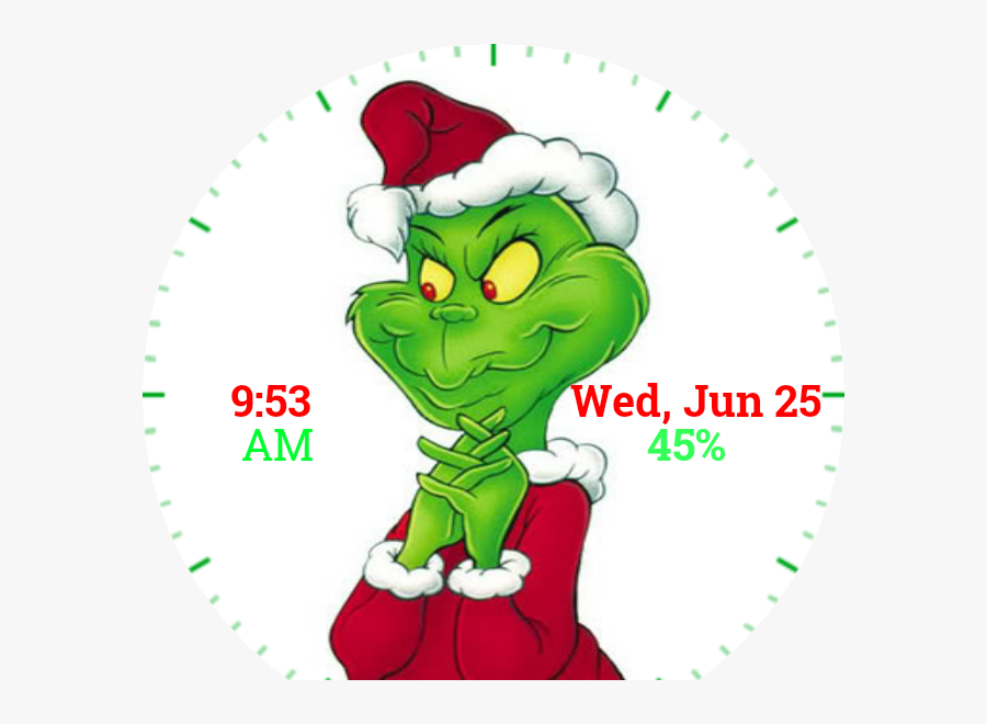 Faces With Tag - Grinch In Santa Hat, Transparent Clipart