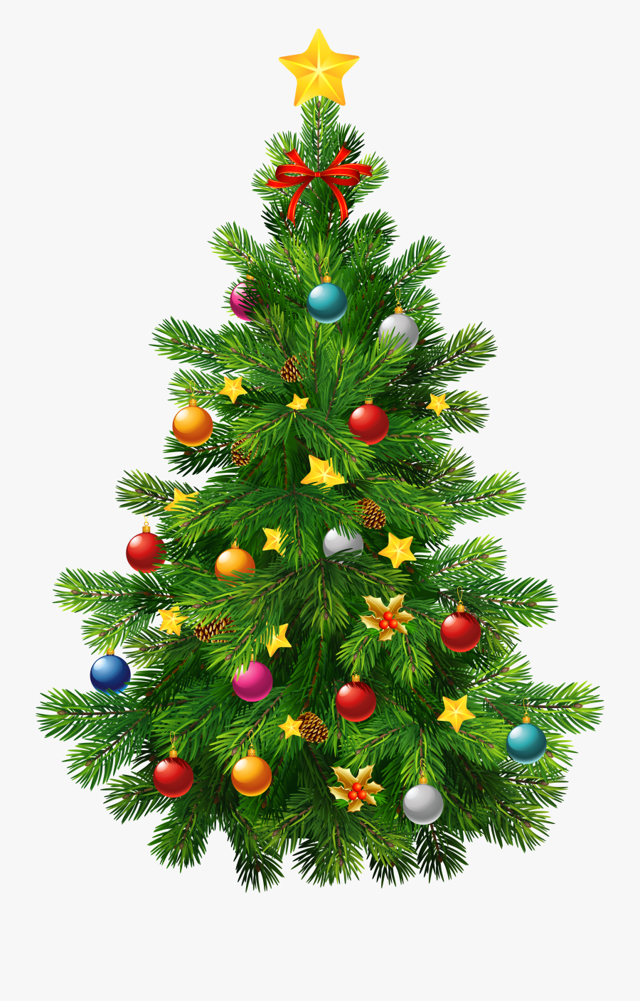 Large Transparent Deco Christmas - Decorated Christmas Tree Png, Transparent Clipart