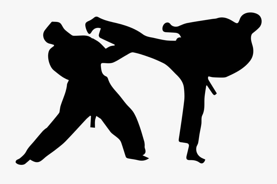 World Taekwondo Sparring Clip Art Martial Arts - Taekwondo Images Black And White, Transparent Clipart