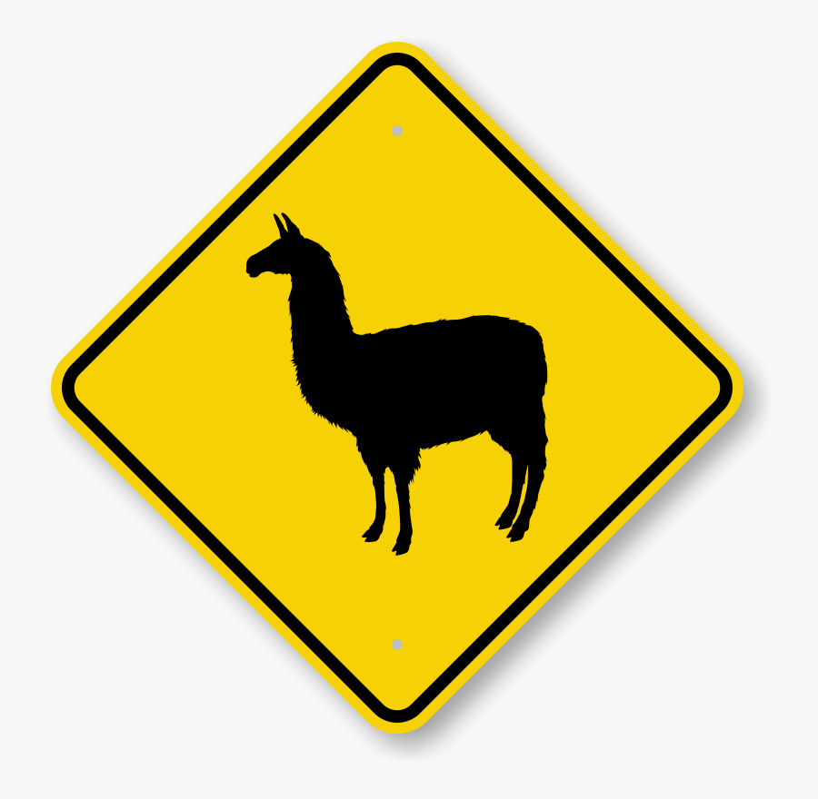 Alpaca Crossing Sign, Transparent Clipart
