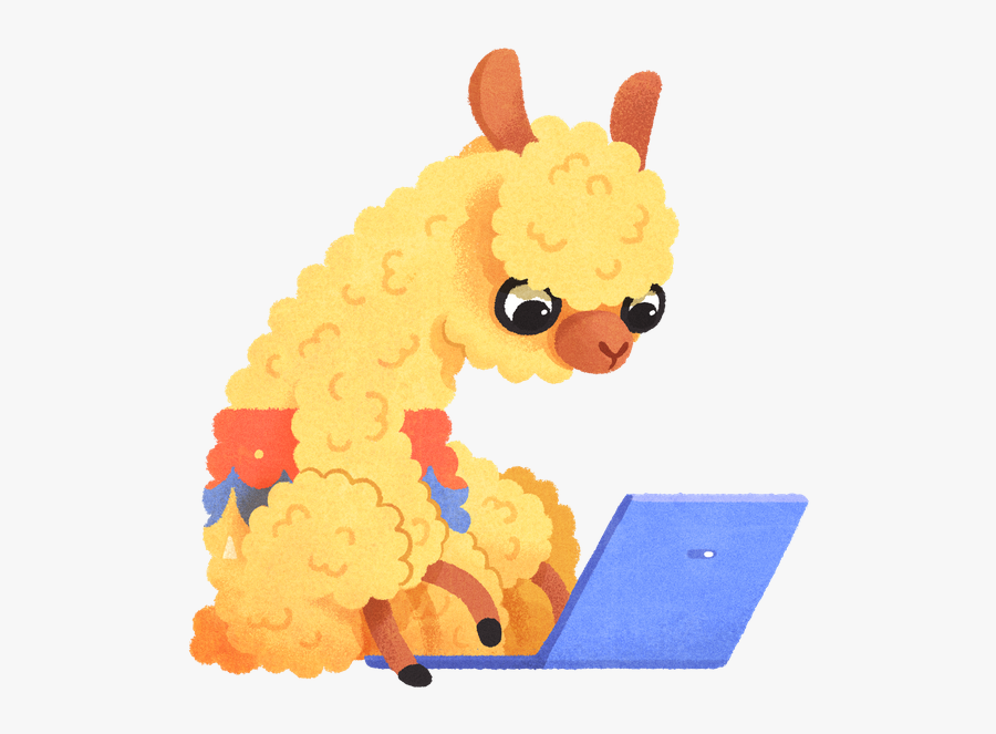Illustration Of An Alpaca Searching For Awesome Getaways - Alena Tkach Illustration, Transparent Clipart