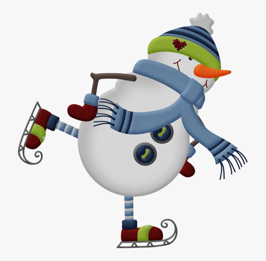 Snowman Skating Olaf Ice Cartoon Christmas - Snowman Ice Skating Clip Art, Transparent Clipart