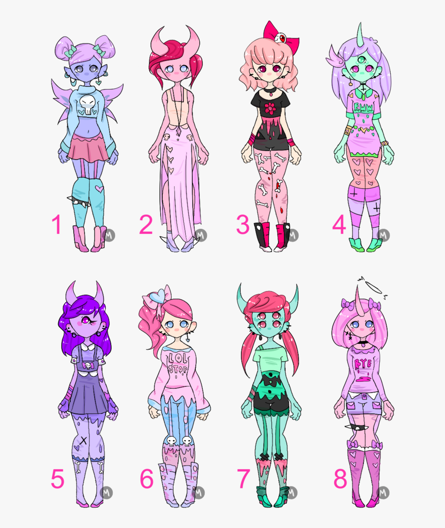 Alpaca Clipart Pastel Goth - Anime Monster Girl Adopt, Transparent Clipart