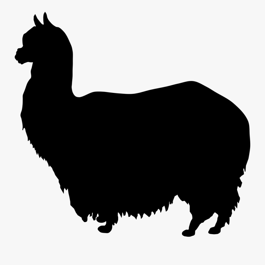 Alpaca Silhouette Sheep Wikipedia - Silhouette, Transparent Clipart