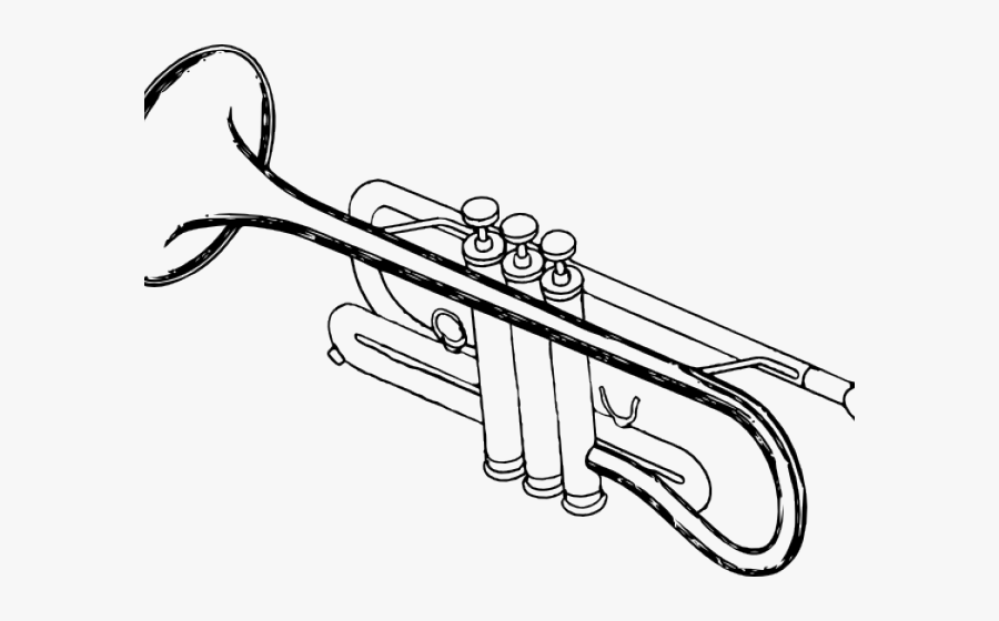 Instrument Clipart Black And White - Trumpet Clip Art, Transparent Clipart