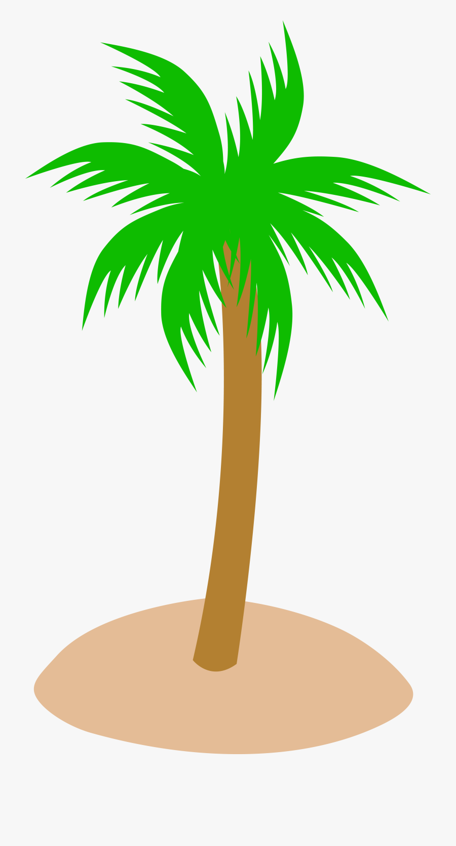 Beach Island Palm Tree With Coconuts Clipart - Cartoon Palm Tree Png, Transparent Clipart