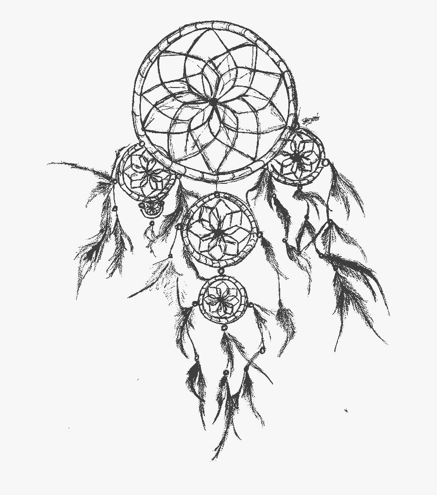 Tattoo Sketch Drawing Dreamcatcher Free Transparent - Indian Dream Catchers Drawings, Transparent Clipart