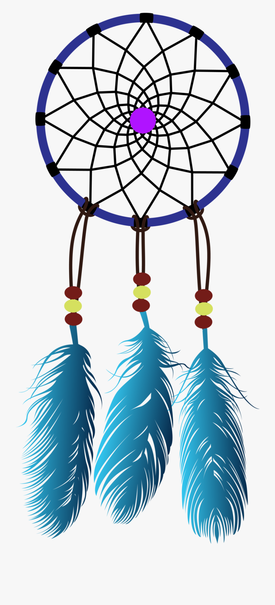 Dreamcatcher Transparent Blue - Colorful Dream Catcher Feather, Transparent Clipart