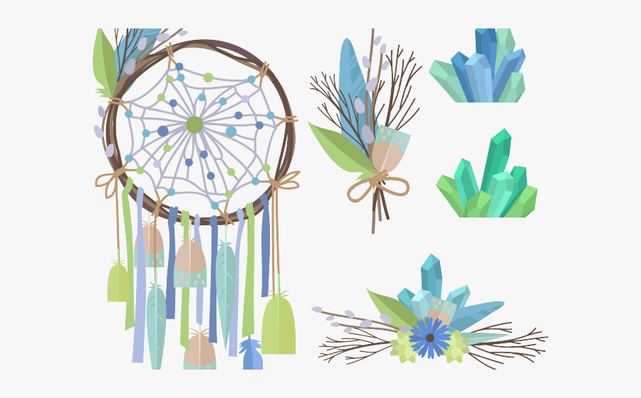 Transparent Boho Teepee Clipart - Atrapasueños Boho Png Clipart, Transparent Clipart