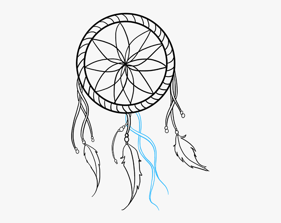 Clip Art Dreamcatcher Outline - Simple Dream Catcher Design, Transparent Clipart