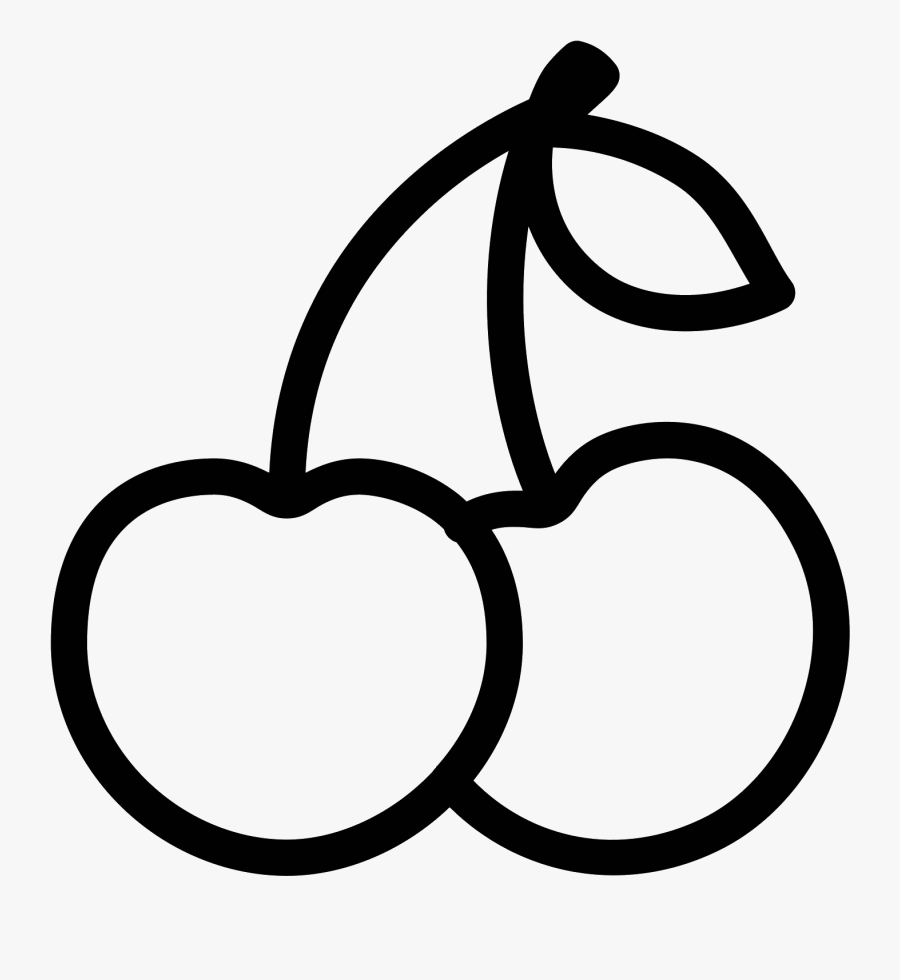 Svg Free Library Berries Drawing Clip Art Black White - Black And White Cherries, Transparent Clipart