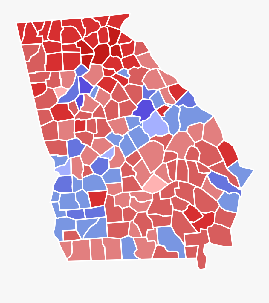 Transparent Free Election Clipart - Georgia Governor Race By County, Transparent Clipart