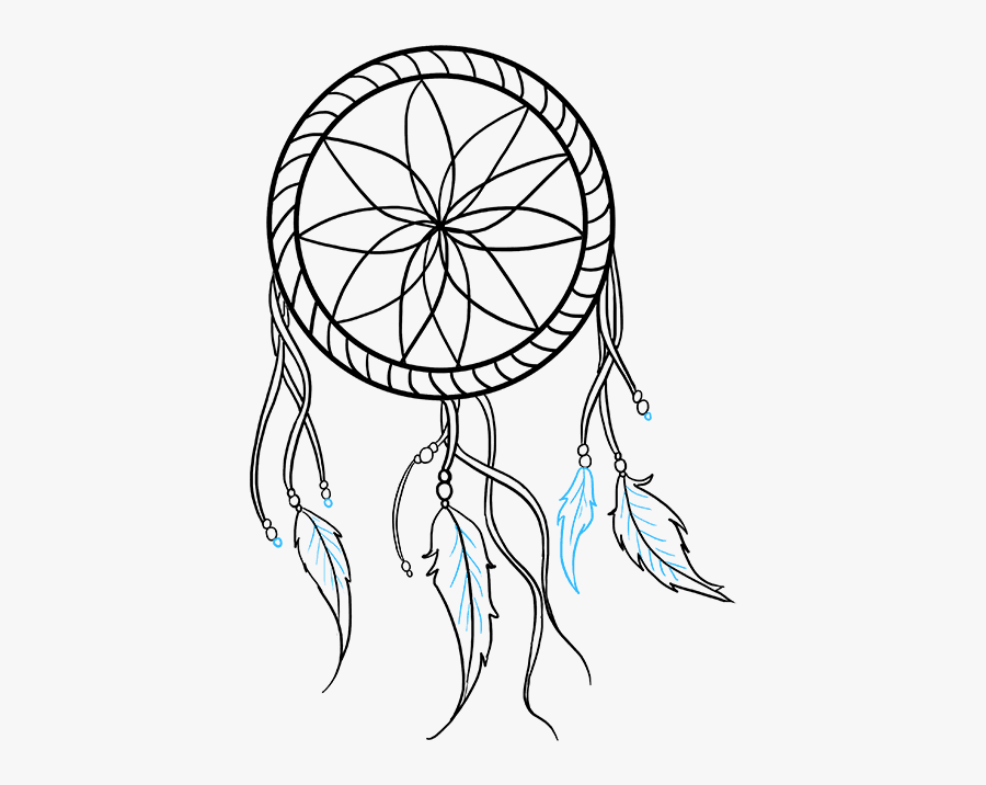 Clip Art How To Draw A - Simple Dream Catcher Drawing , Free ...
