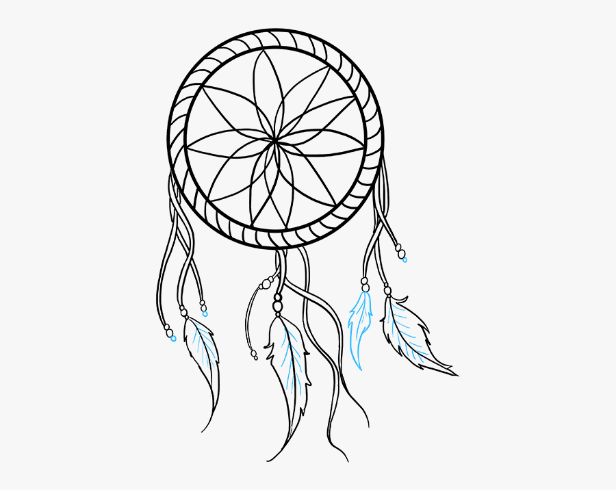 Clip Art How To Draw A - Simple Dream Catcher Drawing, Transparent Clipart