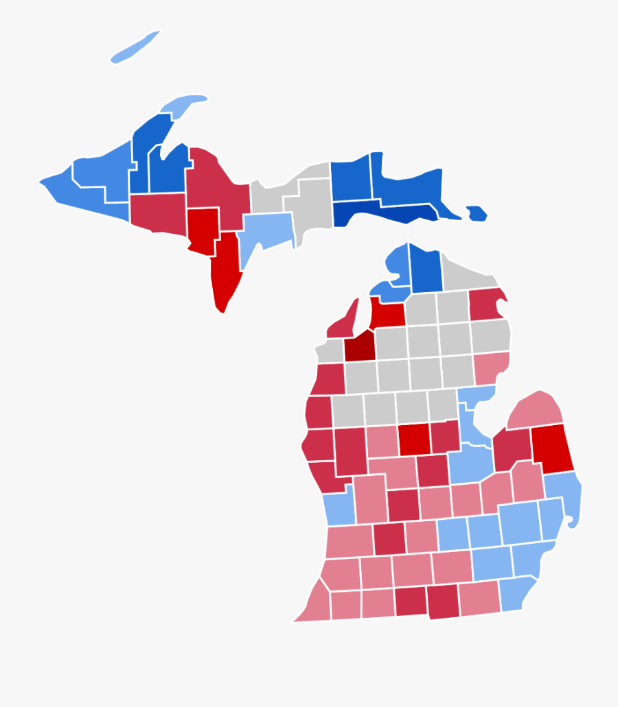 Michigan Presidential Election Results - Michigan 2008 Election Results By County, Transparent Clipart