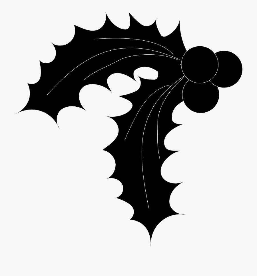 Black Holly Leaves, Transparent Clipart