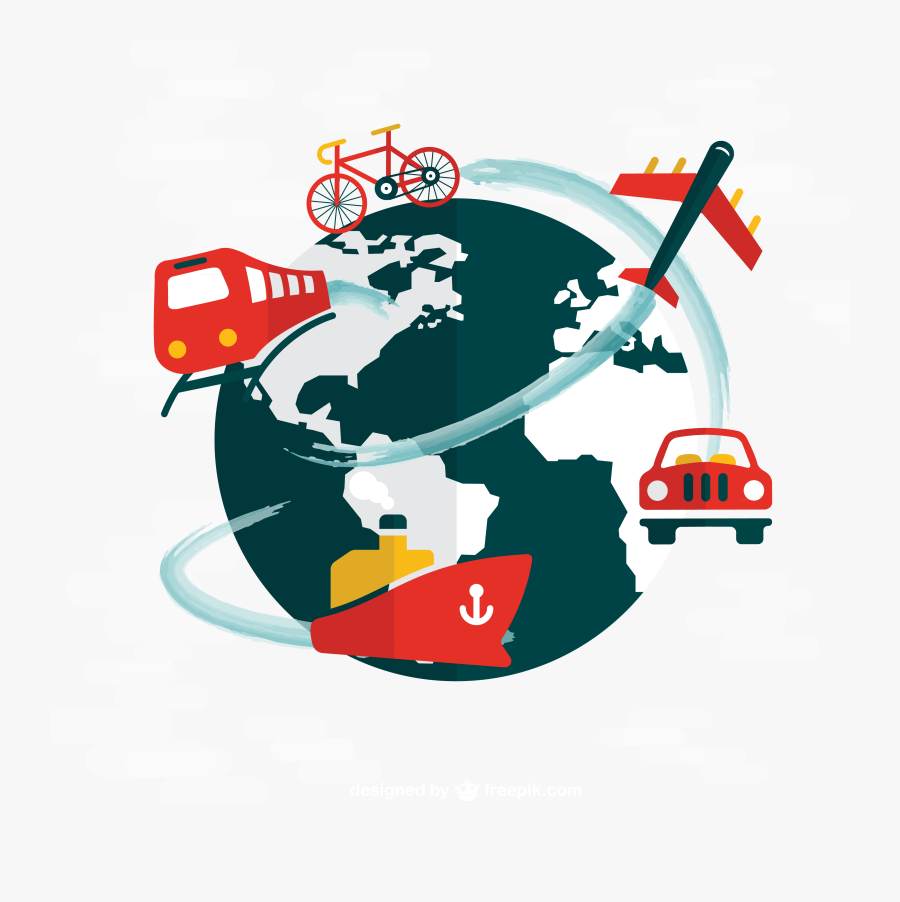 World Map Globe Travel - World Transport And Network, Transparent Clipart