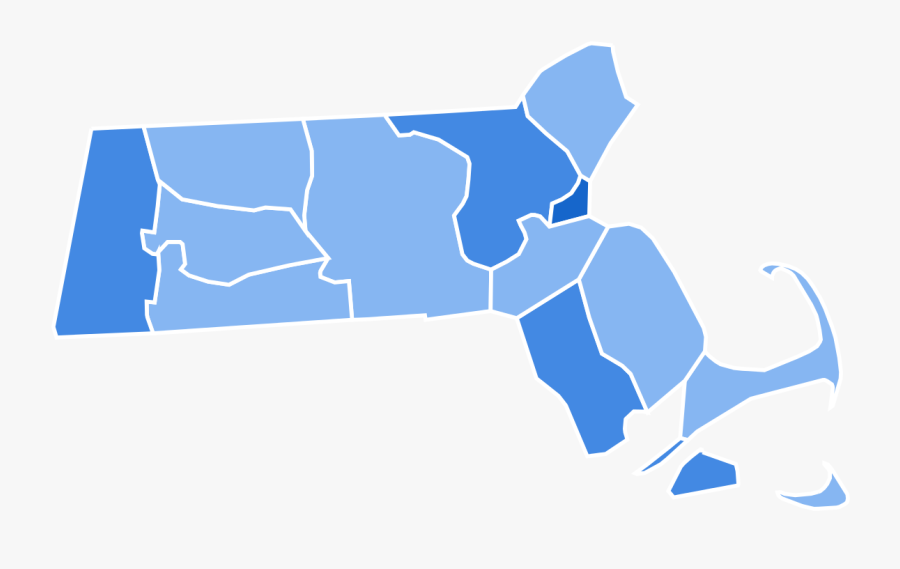 Massachusetts Election Results By County, Clipart , - Massachusetts 2016 Presidential Election, Transparent Clipart