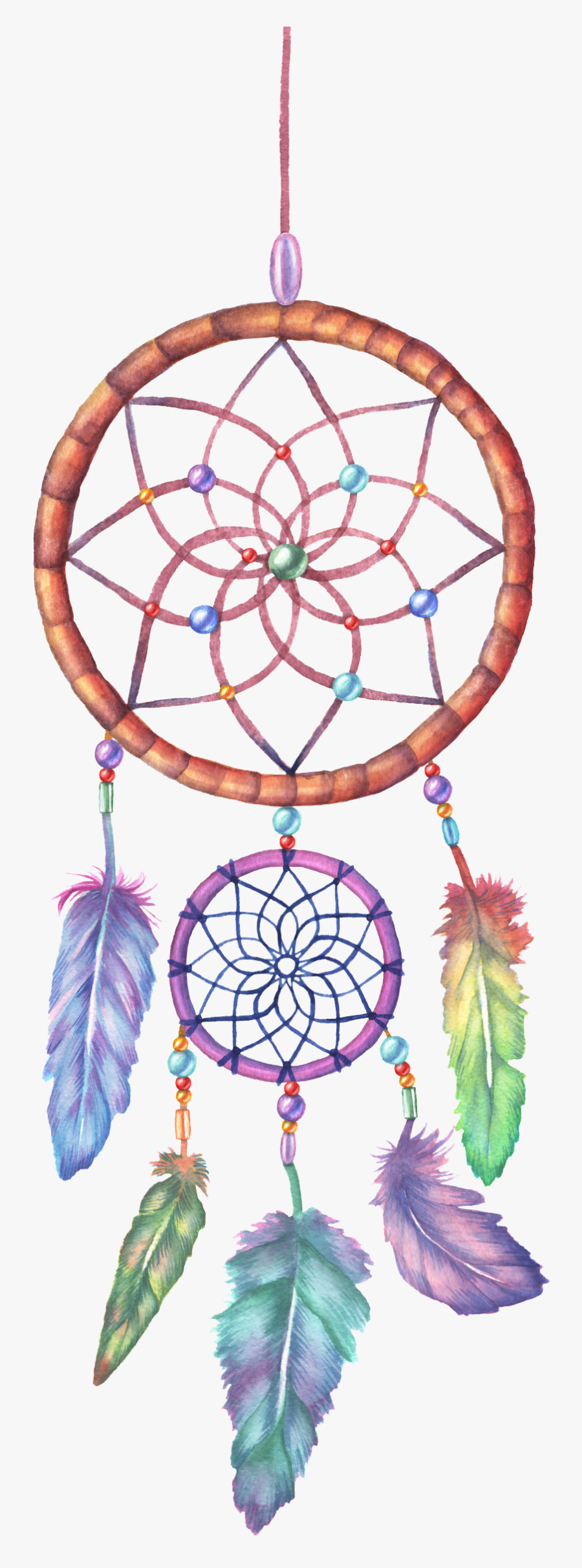 #boho #dreamcatcher #dreamcatchers #freetoedit - Dream Catcher Color Drawing, Transparent Clipart