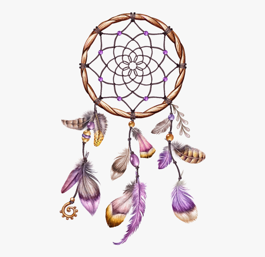 And Dreamcatcher Illustration Watercolor Frames Borders - Clipart Boho Dream Catcher, Transparent Clipart