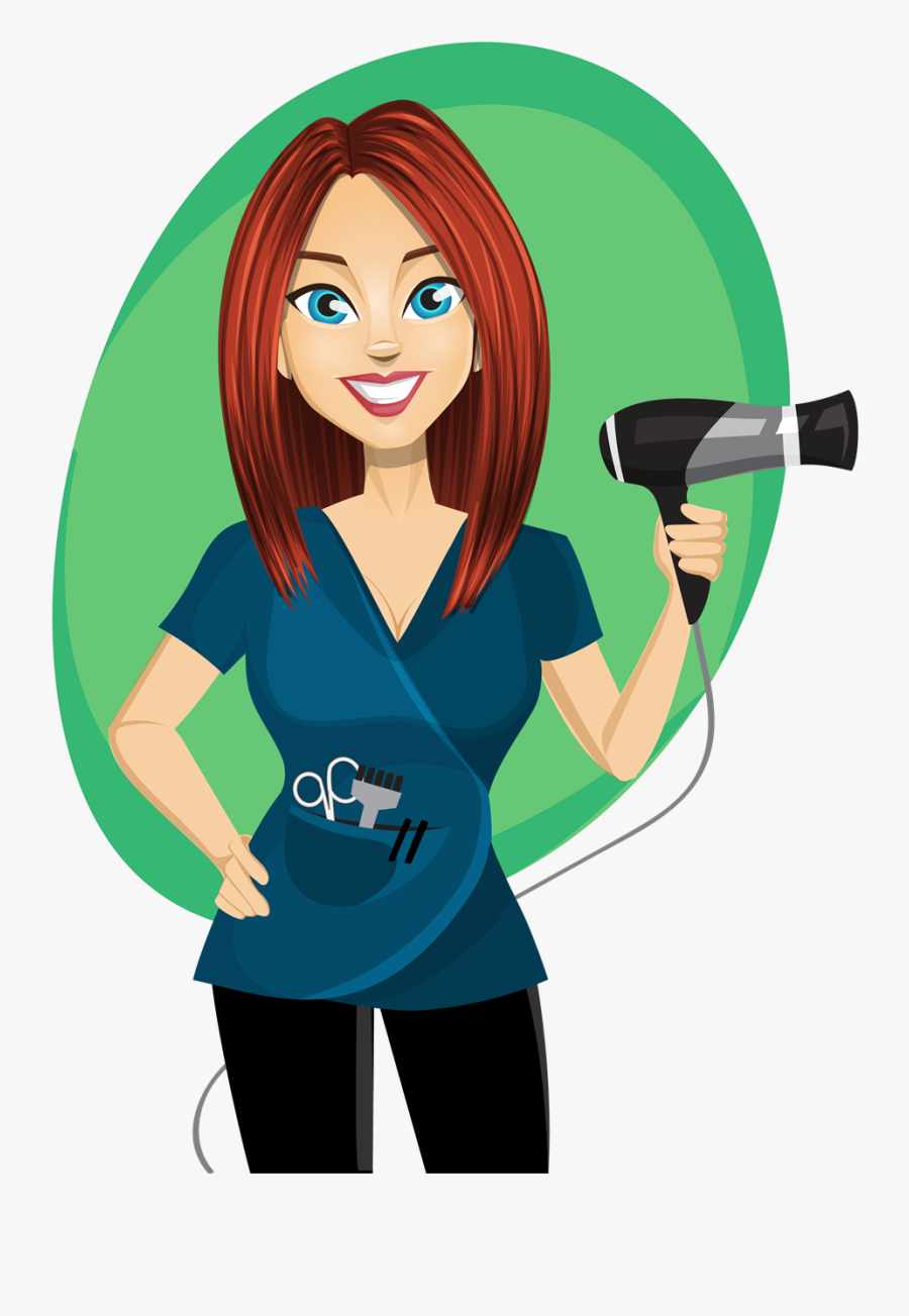 Surprising Free Hairdresser Clipart - Hair Stylist Girl Cartoon , Free