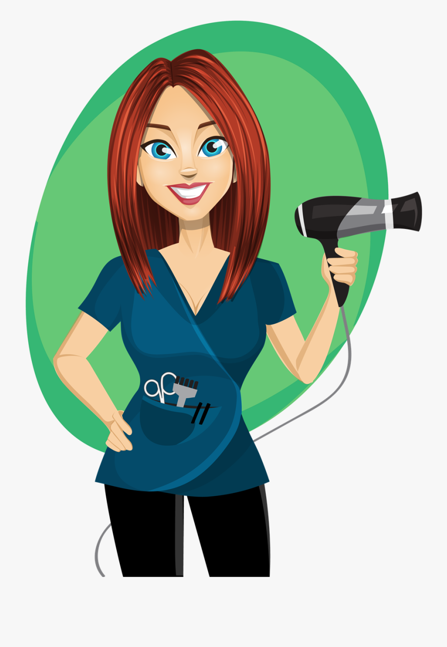 Surprising Free Hairdresser Clipart - Hair Stylist Girl Cartoon, Transparent Clipart