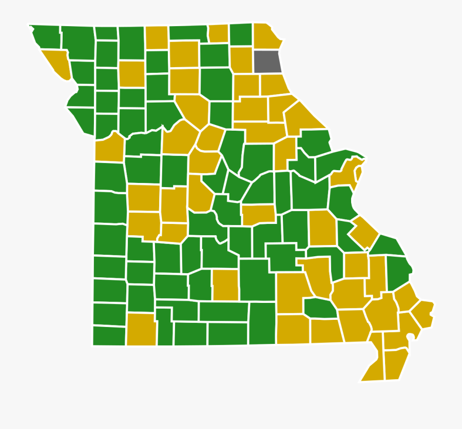 Presidential Primary Election Results By County, - 2012 Missouri Senate Map, Transparent Clipart