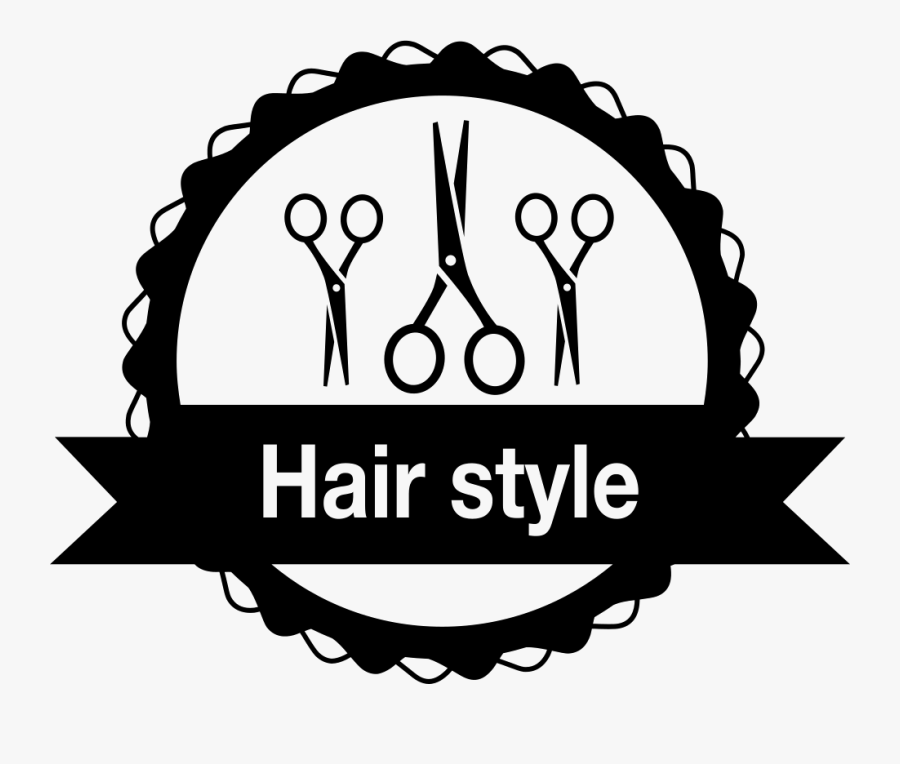 Hair Salon Badge With Scissors Comments - Transparent Logo Hair Salon, Transparent Clipart