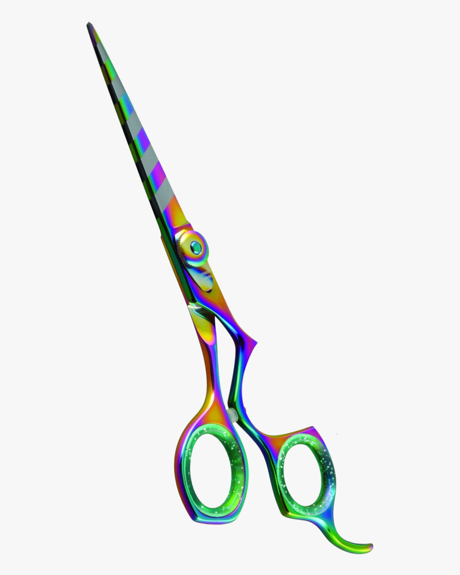 Professional Samurai Rainbow Titanium Steel Razor Edge - Multi Color Scissors Png, Transparent Clipart