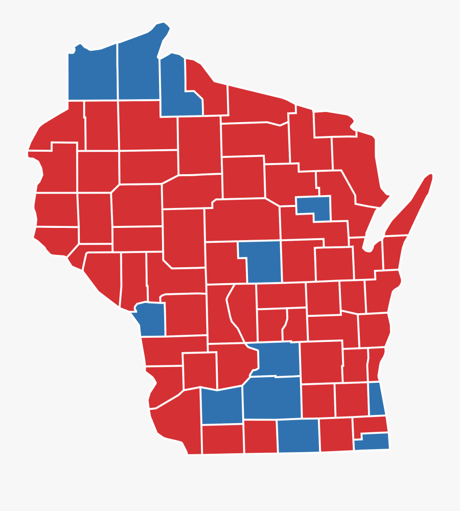 Gerrymandering In Wisconsin Killed Electoral Democracy - 2016 Presidential Election Map Wisconsin, Transparent Clipart