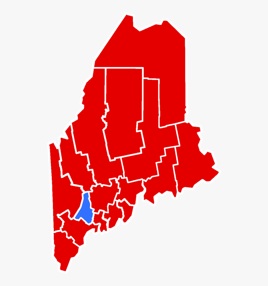 Maine Gubernatorial Election, - Maine Senate Election Map 2018, Transparent Clipart