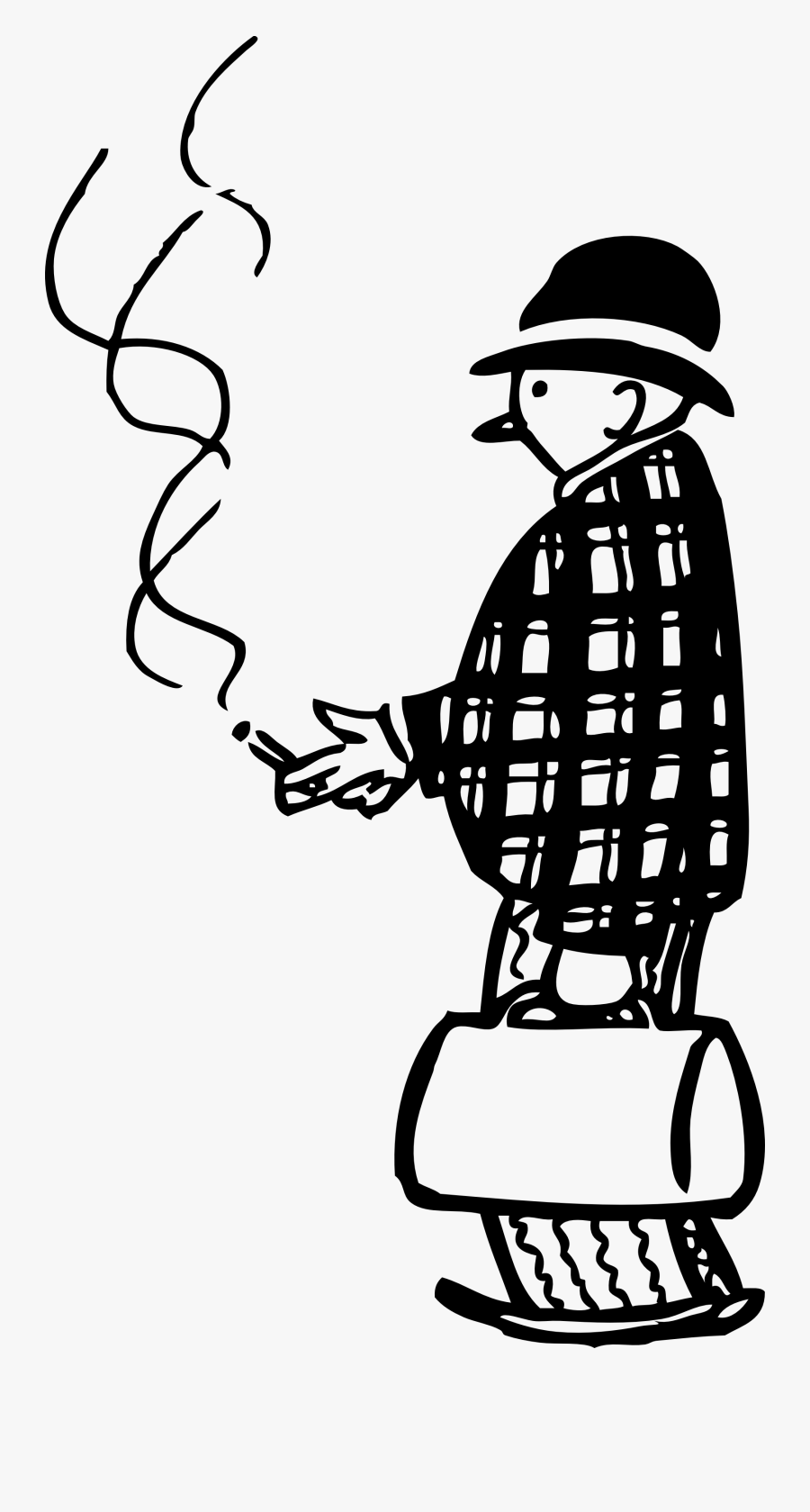 Free Retro Clipart Of A Family Doctor Smoking Cigar - Smoking Man Cartoon Png, Transparent Clipart