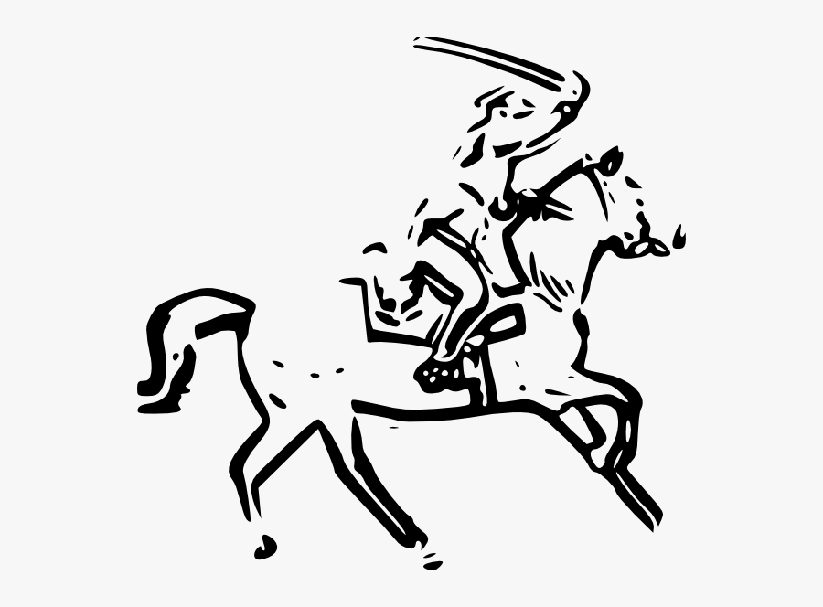 Free Vector Warrior Horse Sword Clip Art - Cavalry Clipart, Transparent Clipart