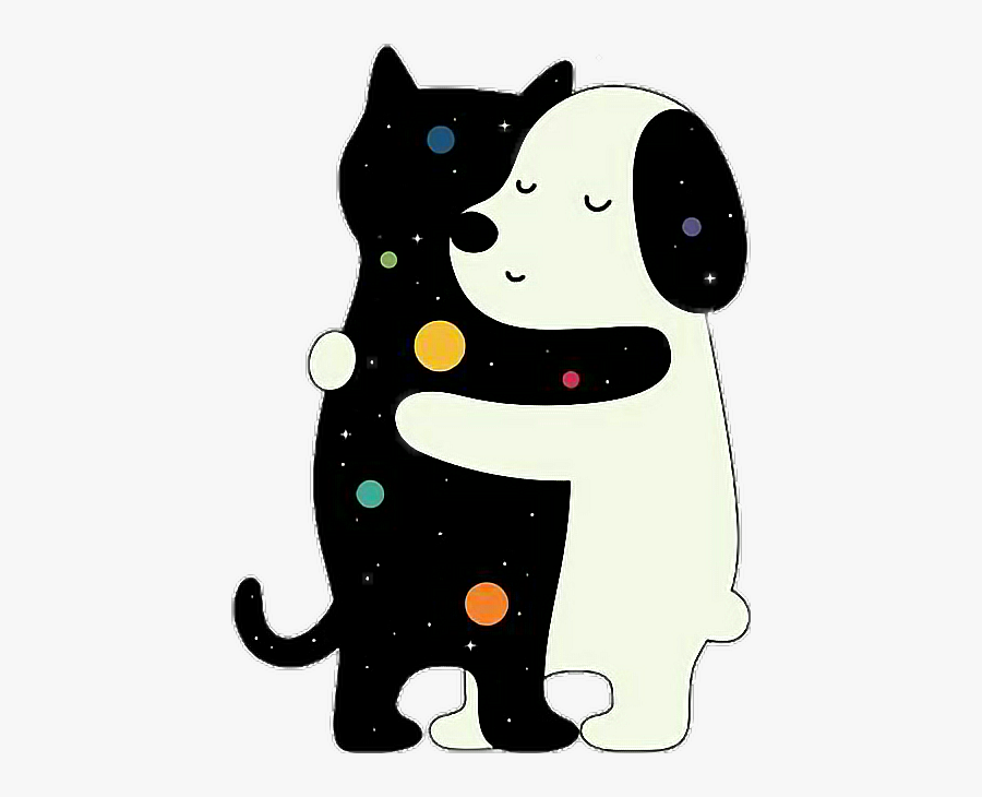 Dog Clipart Abuse - Dog Cat Love Cartoon, Transparent Clipart