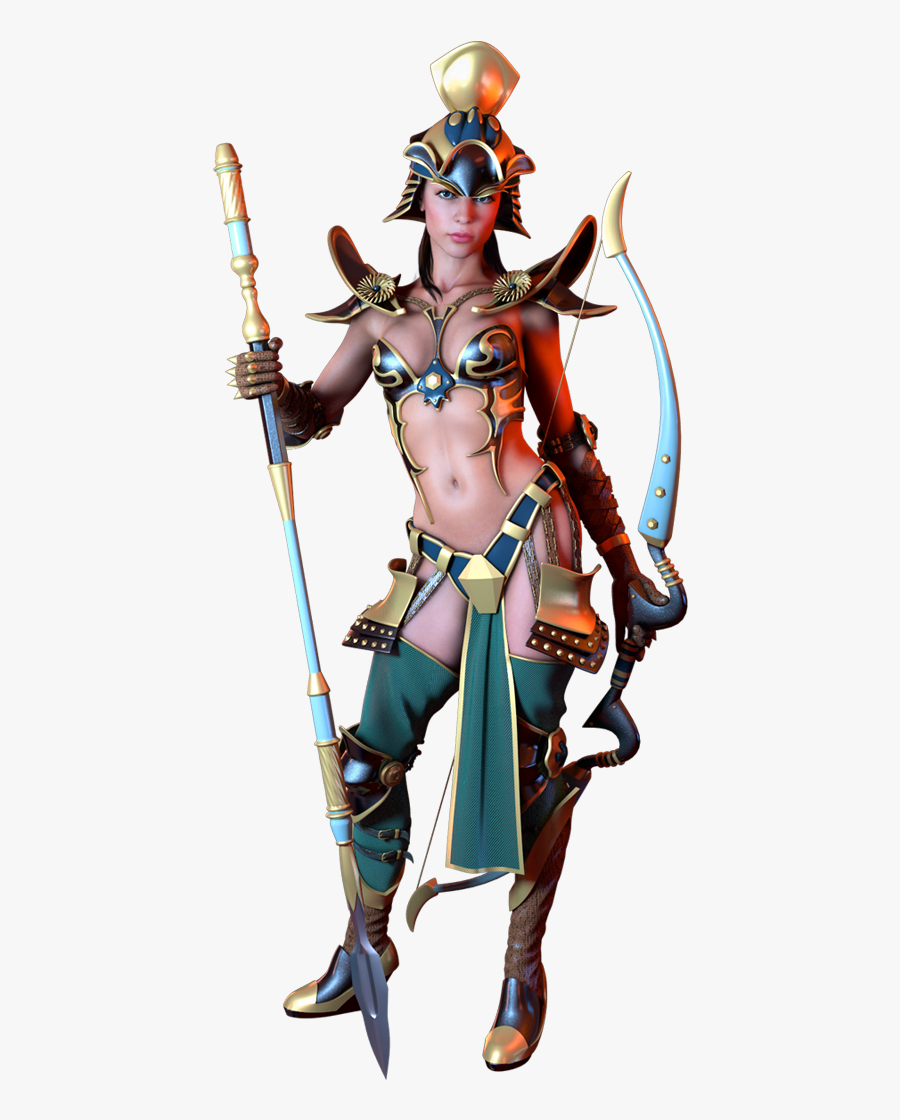 Amazon Drawing Spear Huge Freebie Download For Powerpoint - Woman Warrior, Transparent Clipart