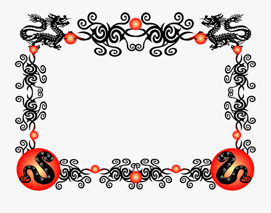 Border Transparent Chinese New Year, Transparent Clipart