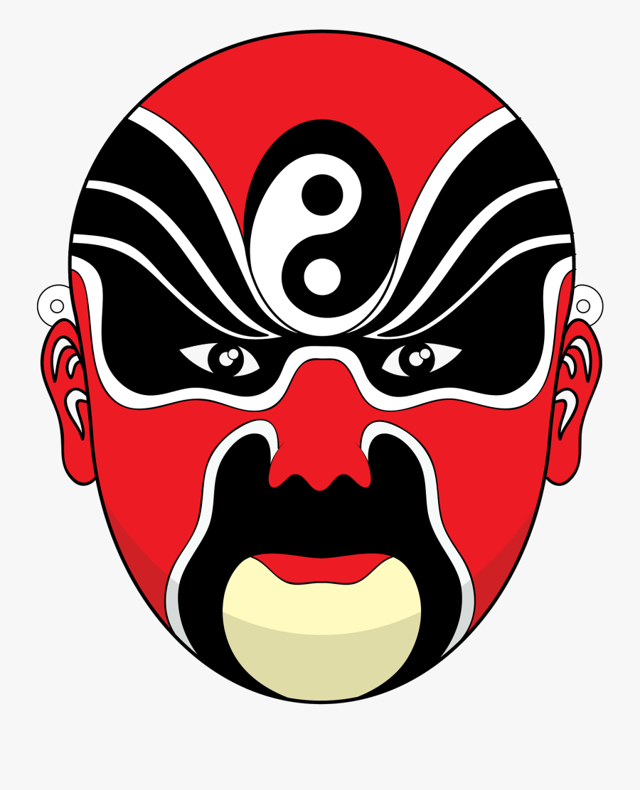 Chinese Opera Mask Purple, Transparent Clipart