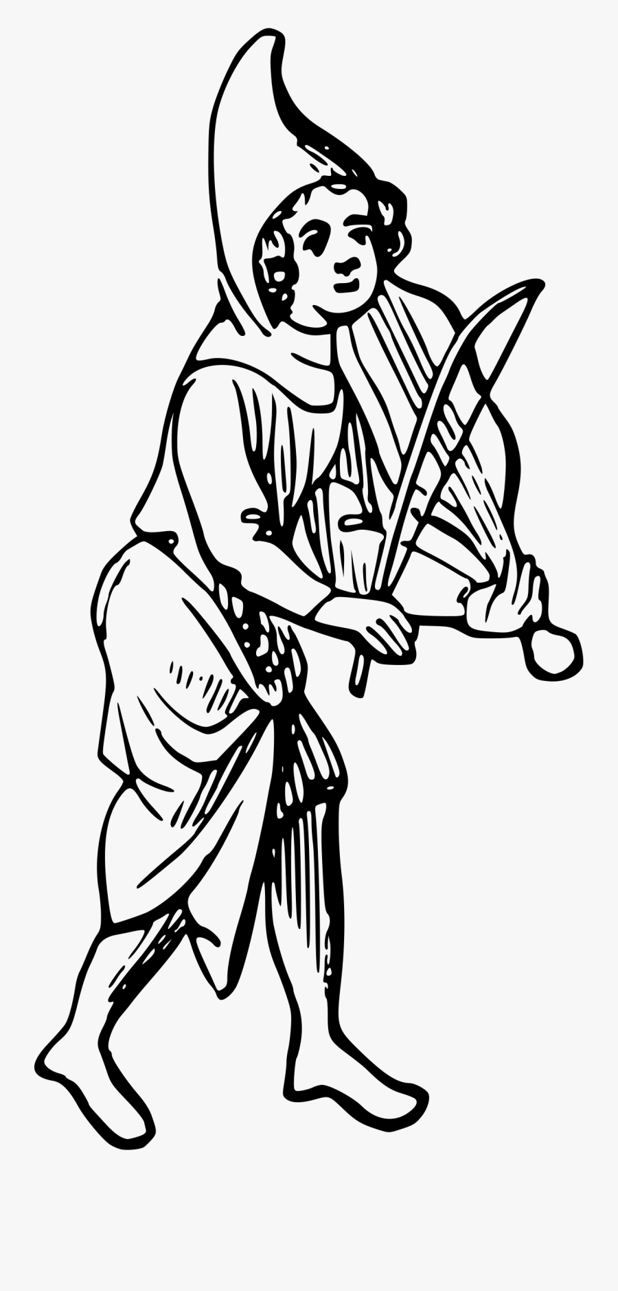 Drawing Warrior Gladiator Transparent Png Clipart Free - Minstrel Drawing, Transparent Clipart