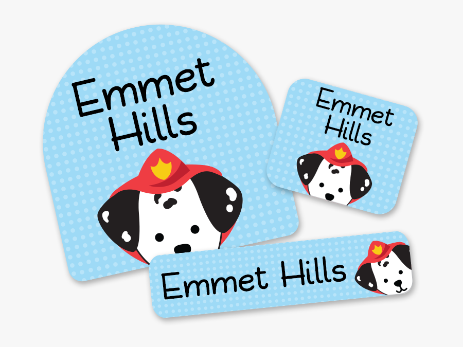 First School Labels For Kids Dalmatian Dog Sparky, Transparent Clipart