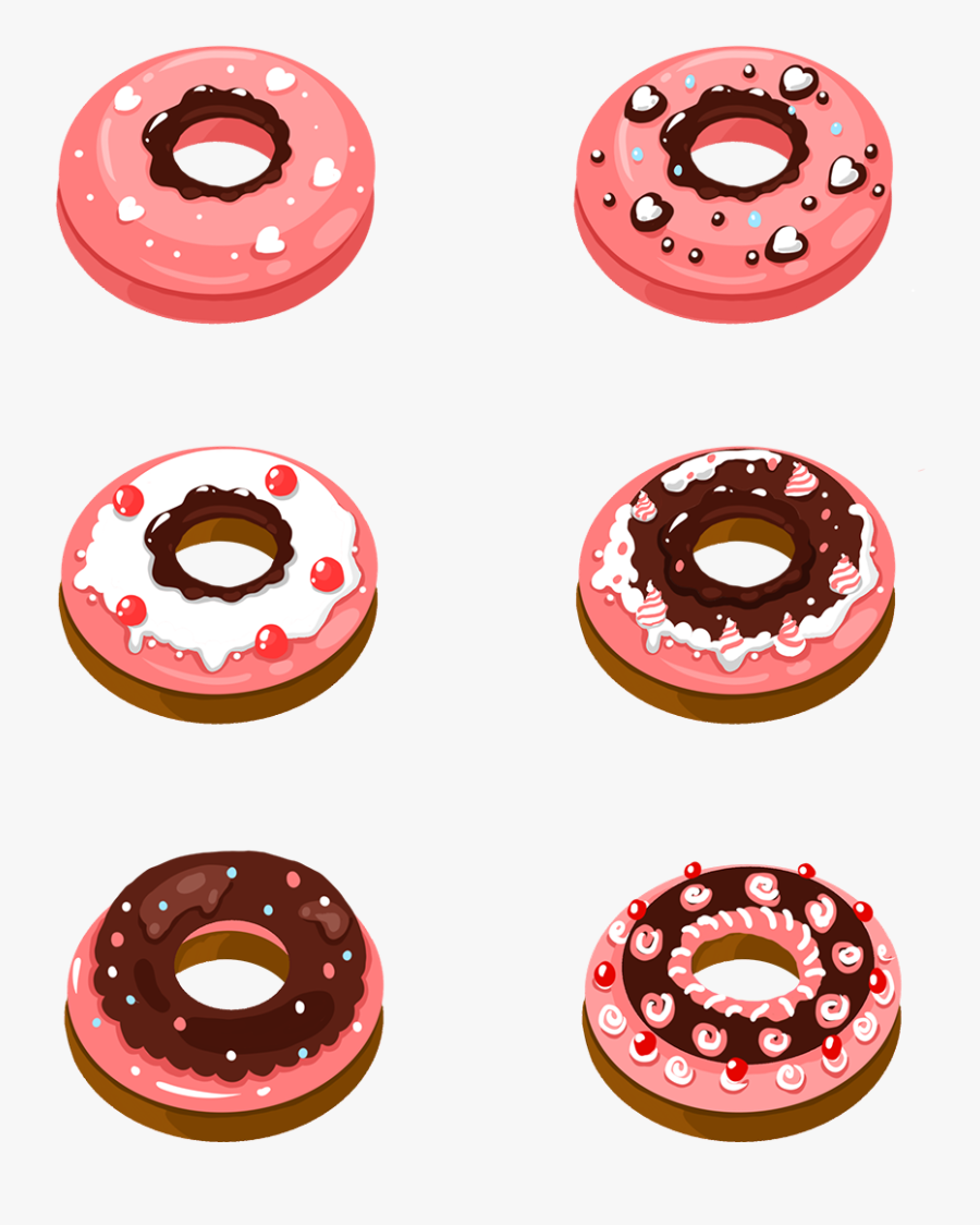 Hand Painted Food Desserts Donuts Png And Psd - Circle, Transparent Clipart