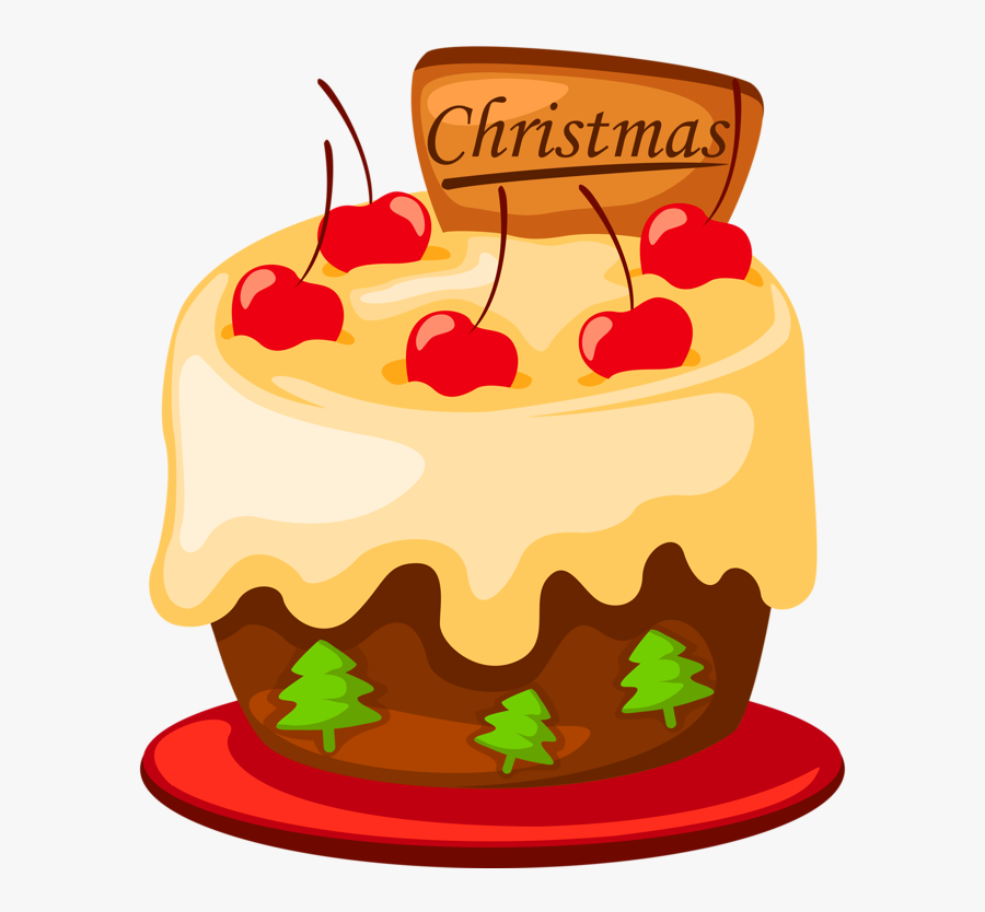 Clip Art Pastries Clipart - Cartoon Picture Of Christmas Cake, Transparent Clipart