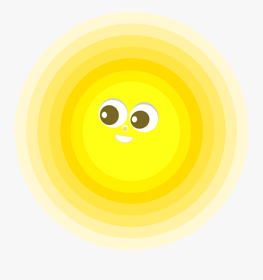 Smiling Sun Character, Radiating - Circle, Transparent Clipart
