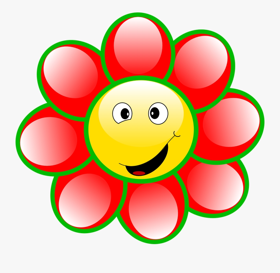 Smiley Flower Face Goofy Smile Png Image - Virág Smiley, Transparent Clipart