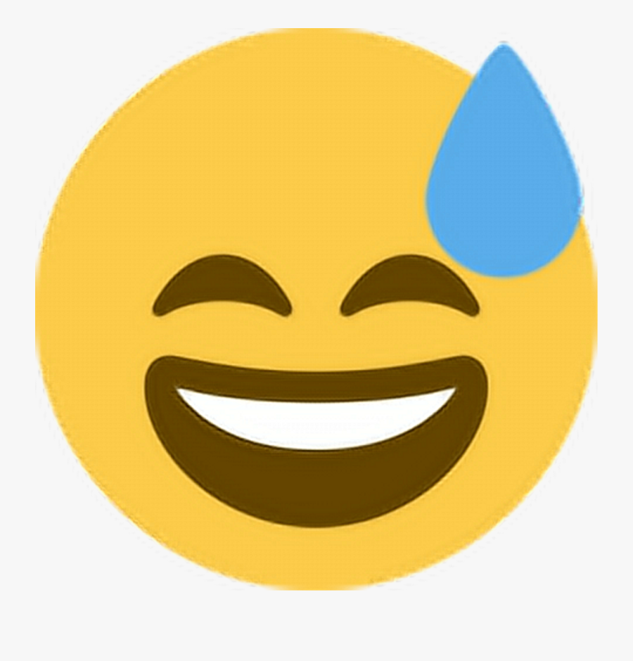 Smile Sticker Clipart , Png Download - Sweat Smile Twitter Emoji, Transparent Clipart
