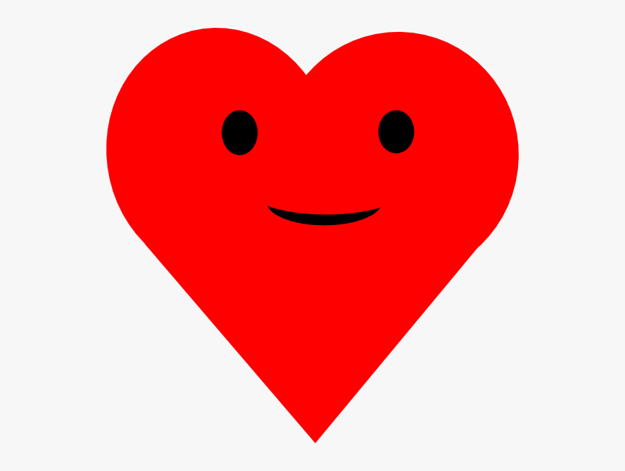 Smiling Heart Clipart - Heart Shape Transparent Background, Transparent Clipart