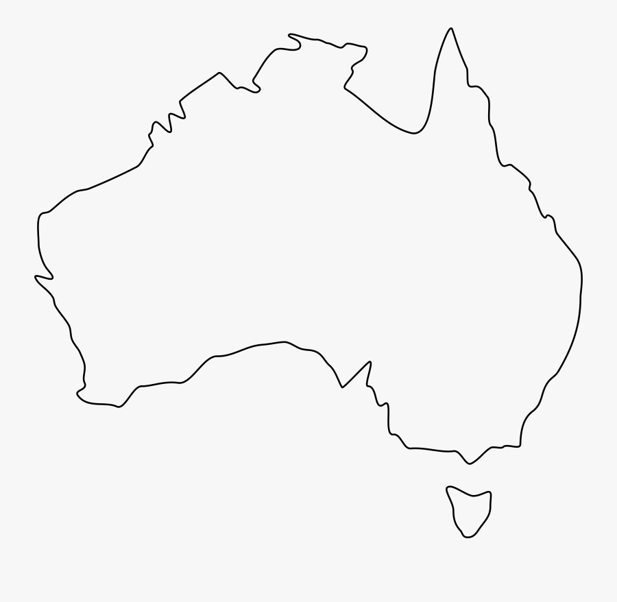 Australia Clipart - Simple Australia Map Outline, Transparent Clipart