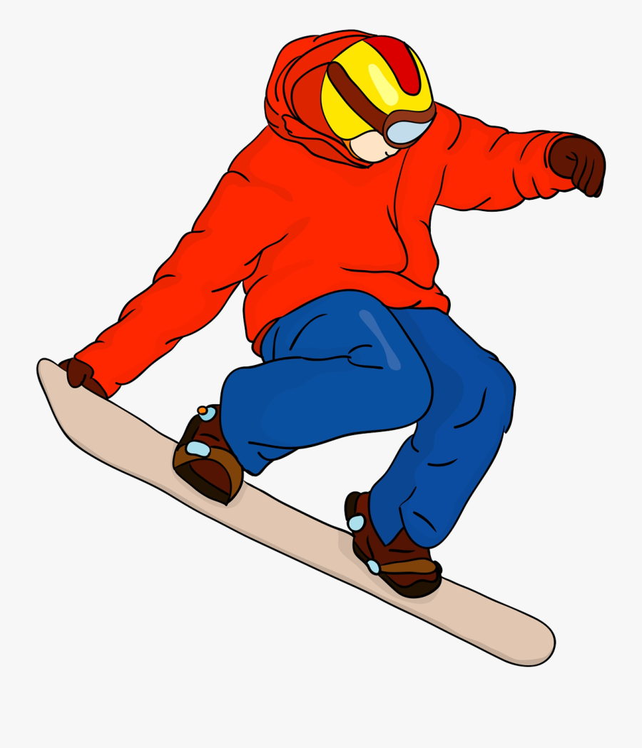 Clip Art Drawing Huge Freebie - Cartoon Snowboarder No Background, Transparent Clipart