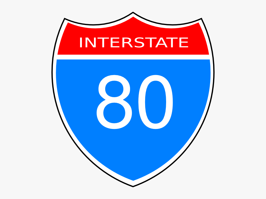 Interstate 80 Road Sign Clip Art - Interstate Clipart, Transparent Clipart