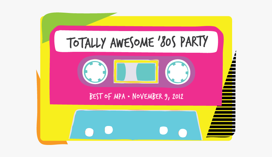 Cube Clipart 80s Party - 80s Cassette Tape Clipart, Transparent Clipart