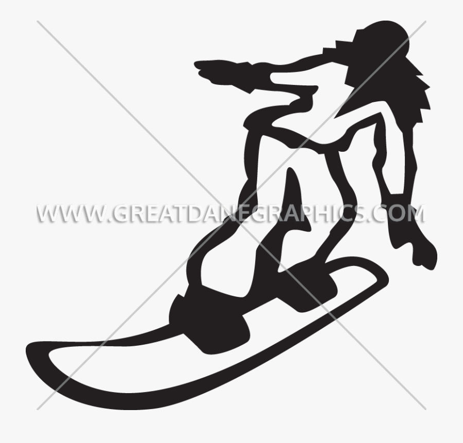 Clip Art Girl Snowboarding Clipart - Illustration, Transparent Clipart
